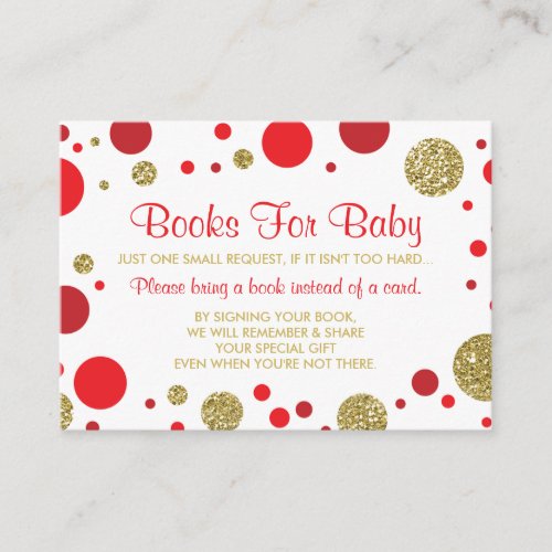 Oh Baby Girl Bring A Book Card Faux Glitter Enclosure Card