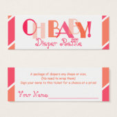 Oh Baby Girl Coral Modern Diaper Raffle (Front & Back)