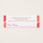 Oh Baby Girl Coral Modern Diaper Raffle (Back)