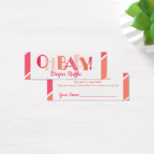 Oh Baby Girl Coral Modern Typography Diaper Raffle (Desk)
