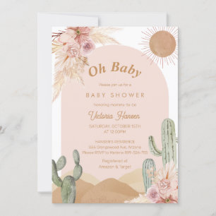 Oh Baby Girl Desert Baby Shower Southwestern Boho Invitation