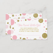 Oh Baby Girl, Diaper Raffle Ticket, Faux Glitter Enclosure Card (Front/Back)