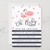 Oh Baby Girl Pink Flamingo Baby Shower Invitation (Front)
