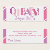 Oh Baby Girl Pink Modern Diaper Raffle (Front & Back)