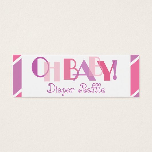Oh Baby Girl Pink Modern Diaper Raffle (Front)