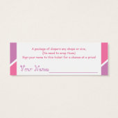 Oh Baby Girl Pink Modern Diaper Raffle (Back)