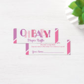 Oh Baby Girl Pink Modern Typography Diaper Raffle (Desk)