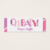 Oh Baby Girl Pink Modern Typography Diaper Raffle (Front)