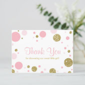 Oh Baby Girl, Thank You Card, Faux Glitter (Standing Front)