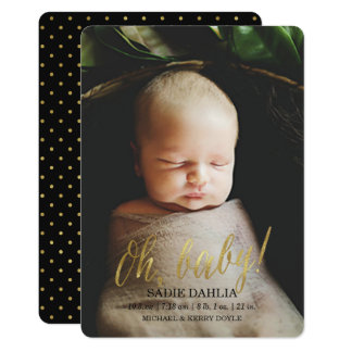 'Oh, baby!' Gold Faux Foil | Birth Announcement