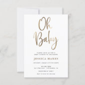 Oh Baby Gold Foil Baby Shower Invitation (Front)