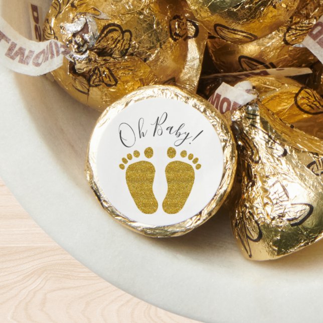 Oh Baby Gold Glitter Feet Baby Shower Hershey®'s Kisses® (Creator Uploaded)