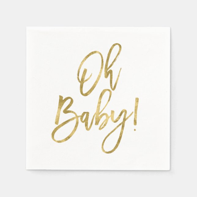Oh Baby gold Napkins (Front)