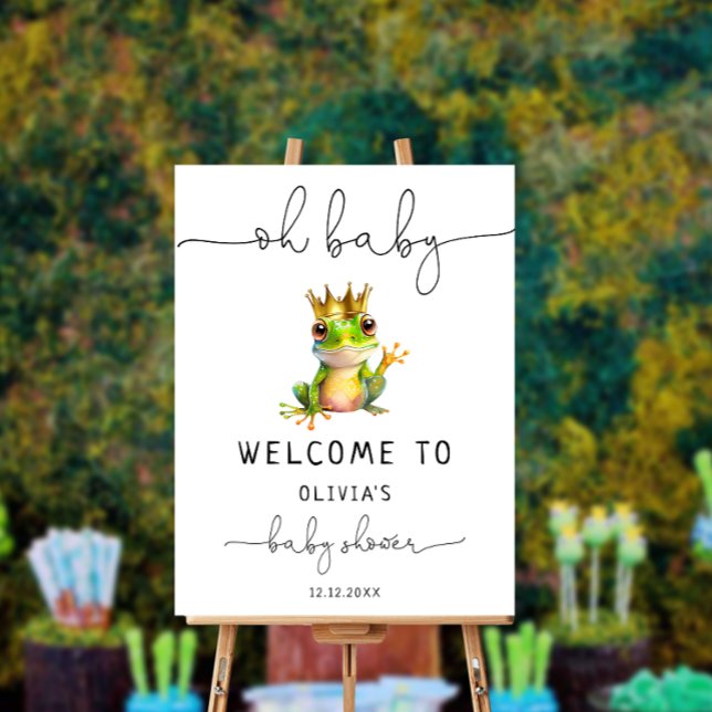 Oh Baby Green Frog Baby Shower Welcome Foam Board (Creator Uploaded)