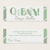Oh Baby Green Modern Diaper Raffle (Front & Back)