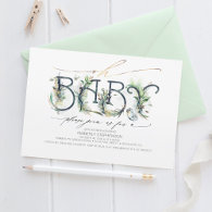 Oh Baby Greenery Baby Shower Gender Neutral Invitation