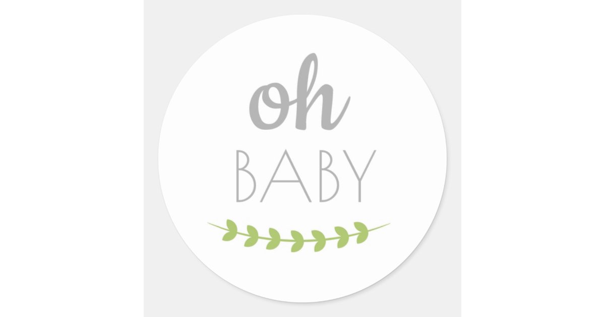 Oh Baby Greenery Stickers | Zazzle