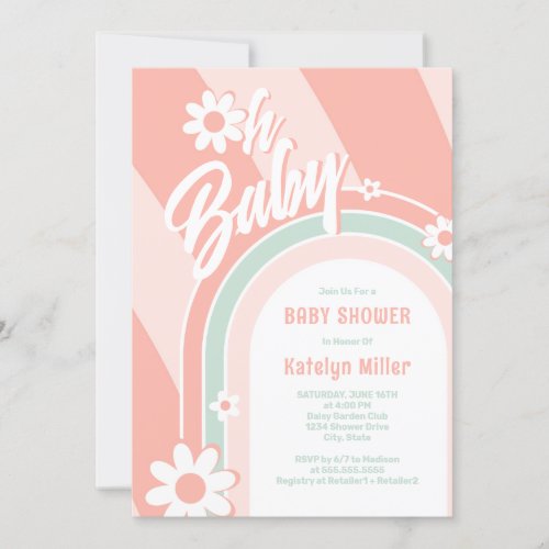 Oh Baby Groovy Baby Shower Invitation