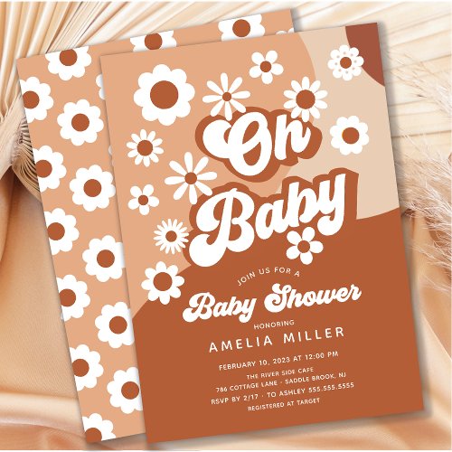 Oh Baby Groovy Baby Shower Invitation