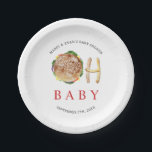 Oh Baby Hamburger and Fries Co Ed Baby Shower Paper Plates<br><div class="desc">Baby shower theme with Illustration of a burger and fries incorporated into text "oh baby"</div>