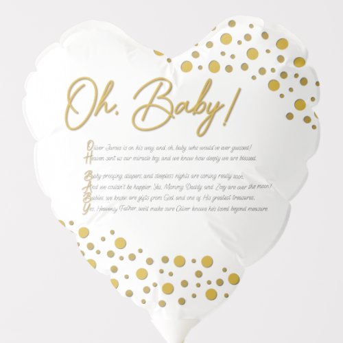 Oh Baby Heart Balloon