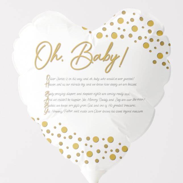Oh Baby Heart Balloon (Front)
