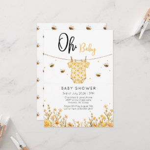 Oh Baby Honey Bee Baby Shower Invitation