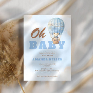 Oh Baby Hot Air Balloon Baby Shower Invitation