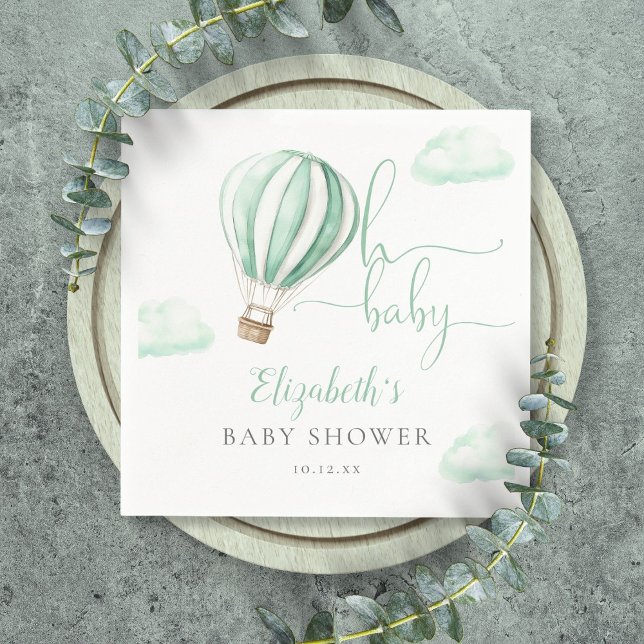 Oh Baby Hot Air Balloon Gender Neutral Baby Shower Napkins (Oh Baby Hot Air Balloon Gender Neutral Baby Shower Napkins)