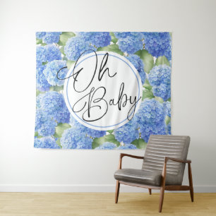 Oh Baby Hydrangea Blue Flowers  Tapestry