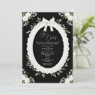 Oh Baby Hydrangea Vintage Baby Shower Invitation