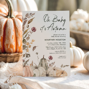 Oh Baby It's Autumn' Fall Pumpkin Baby Shower Invitation