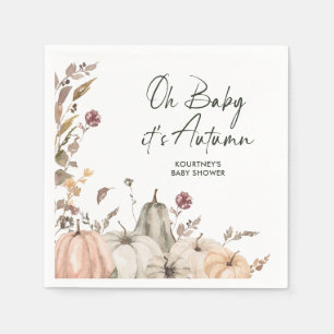 Oh Baby It's Autumn' Fall Pumpkin Baby Shower Napkins