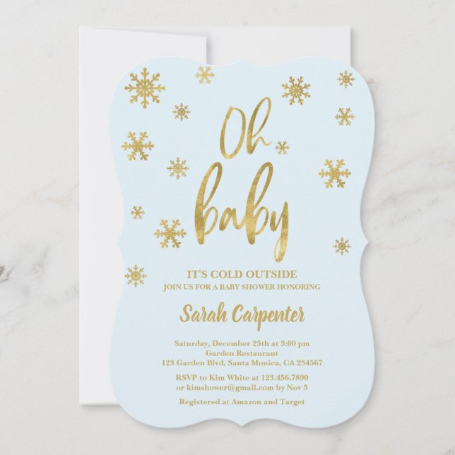 Oh Baby It's cold outside Baby Shower boy Invitation (Front)