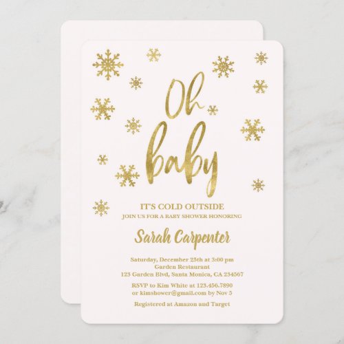 Oh Baby Its cold outside Baby Shower girl Invitation