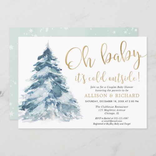 Oh Baby its cold outside Couples baby shower Invitation