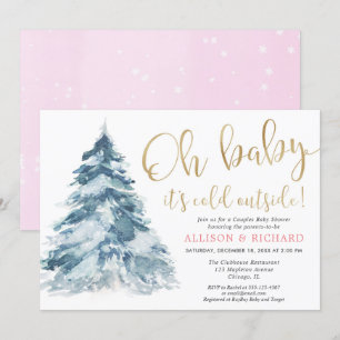 Oh Baby it's cold outside Couples girl baby shower Invitation