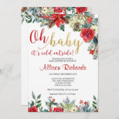 Oh baby it's cold outside holiday gender neutral invitation (Front/Back)
