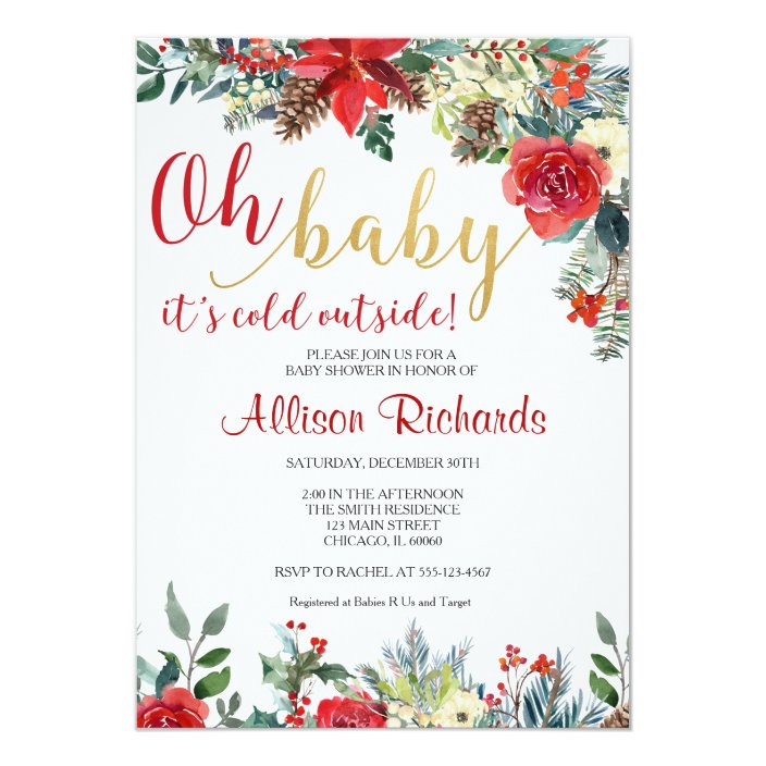 oh baby it's cold outside baby shower invitations