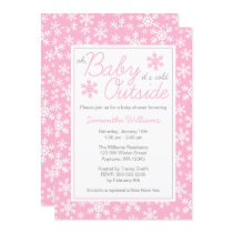 Oh Baby It's Cold Outside Pink Baby Shower Invitation