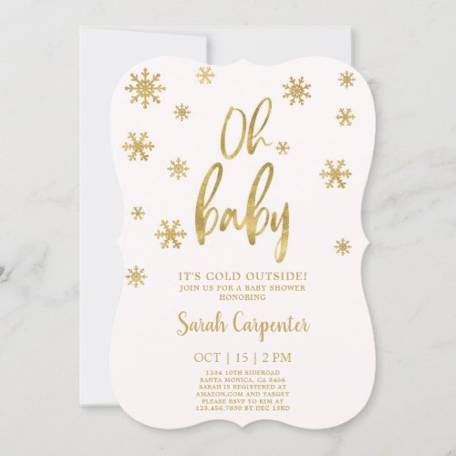 Oh Baby its cold outside winter baby girl Invitation
