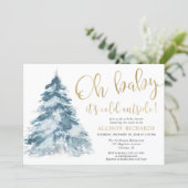 Oh Baby it's cold outside winter baby shower Invitation (Standing Front)