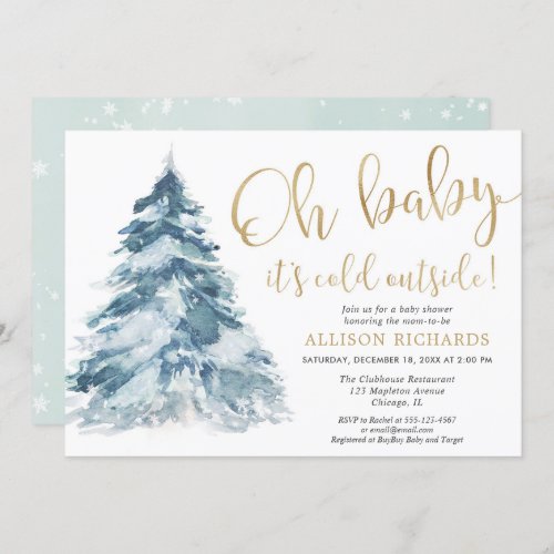 Oh Baby its cold outside winter baby shower Invitation