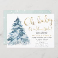 Oh Baby it's cold outside winter baby shower Invitation