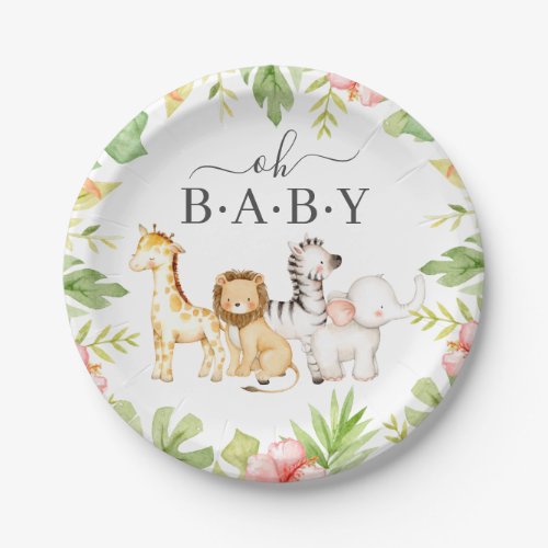 Oh Baby Jungle Baby Shower 7 Plate