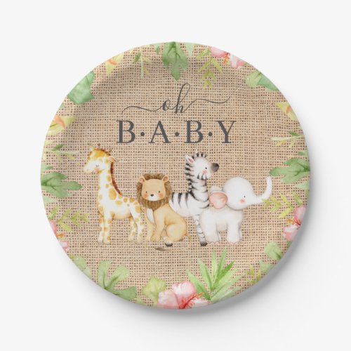 Oh Baby Jungle Baby Shower 7 Plate