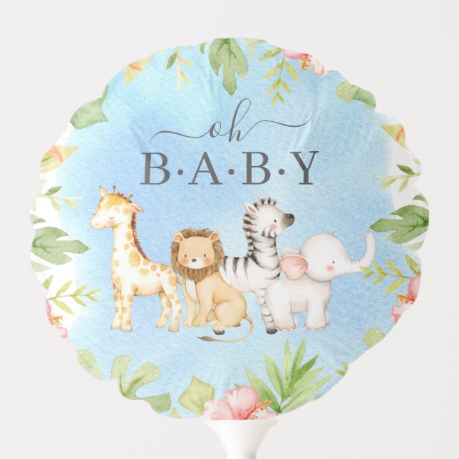 Oh Baby Jungle Baby Shower Balloon (Front)