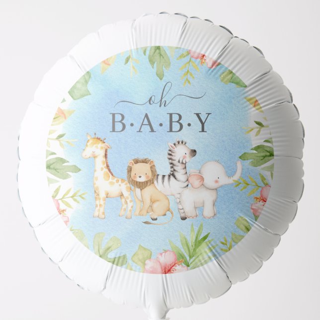 Oh Baby Jungle Baby Shower Balloon (Front)