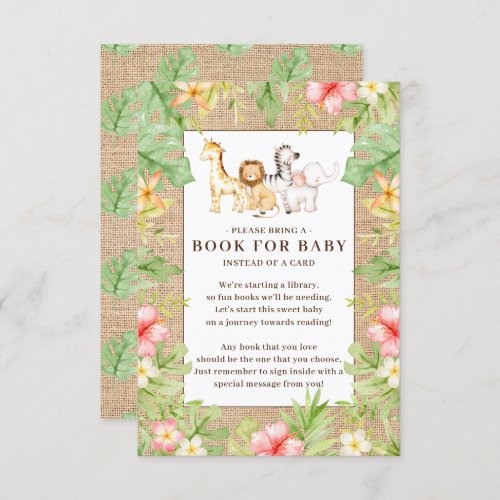 Oh Baby Jungle Baby Shower Book for Baby Enclosure