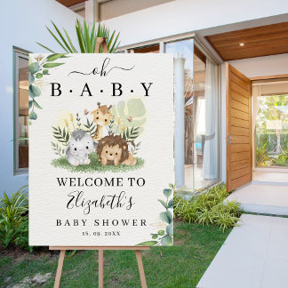 Oh Baby Jungle Baby Shower Boy Foam Board